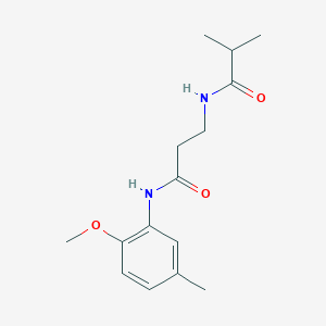 molecular formula C15H22N2O3 B4459558 N~3~-isobutyryl-N~1~-(2-methoxy-5-methylphenyl)-beta-alaninamide 