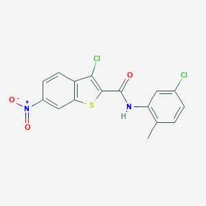 molecular formula C16H10Cl2N2O3S B445957 3-chloro-N-(5-chloro-2-methylphenyl)-6-nitro-1-benzothiophene-2-carboxamide 