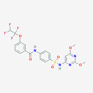 molecular formula C21H18F4N4O6S B445959 N-{4-[(2,6-dimethoxypyrimidin-4-yl)sulfamoyl]phenyl}-3-(1,1,2,2-tetrafluoroethoxy)benzamide 