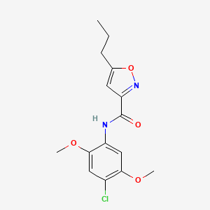 molecular formula C15H17ClN2O4 B4459617 N-(4-chloro-2,5-dimethoxyphenyl)-5-propyl-3-isoxazolecarboxamide 