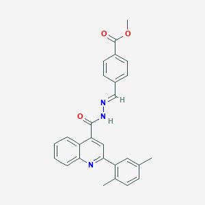 molecular formula C27H23N3O3 B445962 methyl 4-[(E)-(2-{[2-(2,5-dimethylphenyl)quinolin-4-yl]carbonyl}hydrazinylidene)methyl]benzoate 