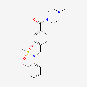 molecular formula C20H24FN3O3S B4459623 N-(2-fluorophenyl)-N-{4-[(4-methyl-1-piperazinyl)carbonyl]benzyl}methanesulfonamide 