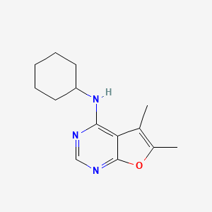 molecular formula C14H19N3O B4459661 N-cyclohexyl-5,6-dimethylfuro[2,3-d]pyrimidin-4-amine 