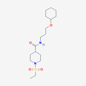 molecular formula C17H32N2O4S B4459666 N-[3-(cyclohexyloxy)propyl]-1-(ethylsulfonyl)-4-piperidinecarboxamide 