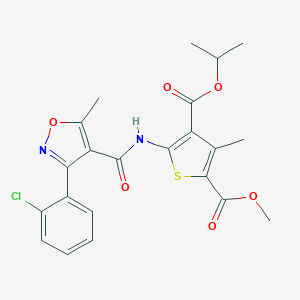 4-Isopropyl 2-methyl 5-({[3-(2-chlorophenyl)-5-methyl-4-isoxazolyl]carbonyl}amino)-3-methyl-2,4-thiophenedicarboxylate