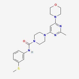 molecular formula C21H28N6O2S B4459686 4-[2-methyl-6-(4-morpholinyl)-4-pyrimidinyl]-N-[3-(methylthio)phenyl]-1-piperazinecarboxamide 