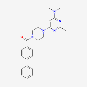 molecular formula C24H27N5O B4459711 6-[4-(4-biphenylylcarbonyl)-1-piperazinyl]-N,N,2-trimethyl-4-pyrimidinamine 