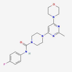 molecular formula C20H25FN6O2 B4459771 N-(4-fluorophenyl)-4-[2-methyl-6-(4-morpholinyl)-4-pyrimidinyl]-1-piperazinecarboxamide 