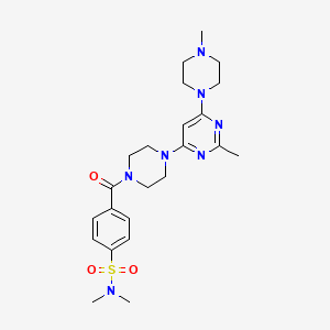 molecular formula C23H33N7O3S B4459773 N,N-dimethyl-4-({4-[2-methyl-6-(4-methyl-1-piperazinyl)-4-pyrimidinyl]-1-piperazinyl}carbonyl)benzenesulfonamide 