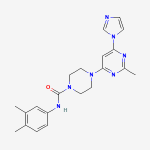 N-(3,4-dimethylphenyl)-4-[6-(1H-imidazol-1-yl)-2-methyl-4-pyrimidinyl]-1-piperazinecarboxamide