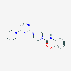 molecular formula C22H30N6O2 B4459785 N-(2-methoxyphenyl)-4-[4-methyl-6-(1-piperidinyl)-2-pyrimidinyl]-1-piperazinecarboxamide 