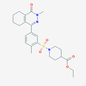 molecular formula C24H31N3O5S B4459806 ethyl 1-{[2-methyl-5-(3-methyl-4-oxo-3,4,5,6,7,8-hexahydro-1-phthalazinyl)phenyl]sulfonyl}-4-piperidinecarboxylate 