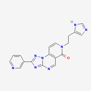 molecular formula C18H14N8O B4459815 7-[2-(1H-imidazol-4-yl)ethyl]-2-(3-pyridinyl)pyrido[3,4-e][1,2,4]triazolo[1,5-a]pyrimidin-6(7H)-one 