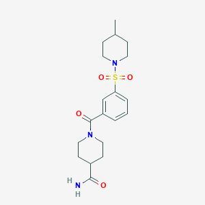 1-{3-[(4-methyl-1-piperidinyl)sulfonyl]benzoyl}-4-piperidinecarboxamide