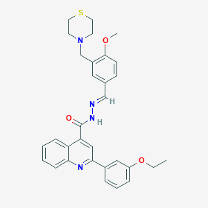 2-(3-ethoxyphenyl)-N'-[4-methoxy-3-(4-thiomorpholinylmethyl)benzylidene]-4-quinolinecarbohydrazide
