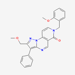 molecular formula C25H22N4O3 B4459834 7-(2-methoxybenzyl)-2-(methoxymethyl)-3-phenylpyrazolo[1,5-a]pyrido[3,4-e]pyrimidin-6(7H)-one 