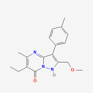 molecular formula C18H21N3O2 B4459842 6-ethyl-2-(methoxymethyl)-5-methyl-3-(4-methylphenyl)pyrazolo[1,5-a]pyrimidin-7(4H)-one 