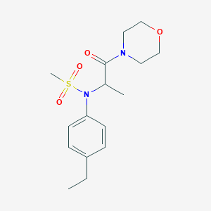 molecular formula C16H24N2O4S B4459852 N-(4-ethylphenyl)-N-[1-methyl-2-(4-morpholinyl)-2-oxoethyl]methanesulfonamide 