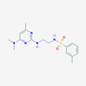 molecular formula C16H23N5O2S B4459871 N-(2-{[4-(dimethylamino)-6-methyl-2-pyrimidinyl]amino}ethyl)-3-methylbenzenesulfonamide 