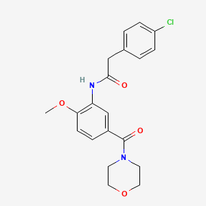 molecular formula C20H21ClN2O4 B4459889 2-(4-chlorophenyl)-N-[2-methoxy-5-(4-morpholinylcarbonyl)phenyl]acetamide 