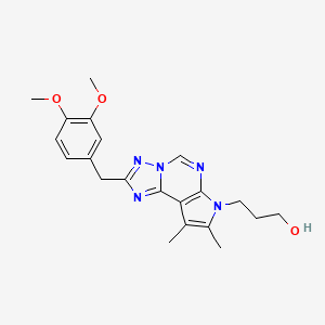 3-[2-(3,4-dimethoxybenzyl)-8,9-dimethyl-7H-pyrrolo[3,2-e][1,2,4]triazolo[1,5-c]pyrimidin-7-yl]-1-propanol