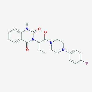 molecular formula C22H23FN4O3 B4459897 3-(1-{[4-(4-fluorophenyl)-1-piperazinyl]carbonyl}propyl)-2,4(1H,3H)-quinazolinedione 