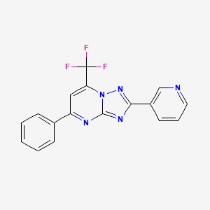molecular formula C17H10F3N5 B4459908 5-phenyl-2-(3-pyridinyl)-7-(trifluoromethyl)[1,2,4]triazolo[1,5-a]pyrimidine 