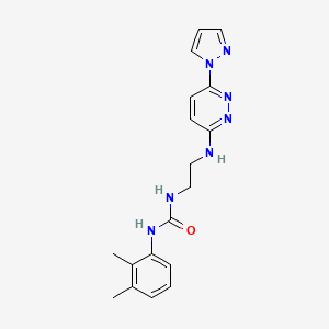 molecular formula C18H21N7O B4459924 N-(2,3-dimethylphenyl)-N'-(2-{[6-(1H-pyrazol-1-yl)-3-pyridazinyl]amino}ethyl)urea 