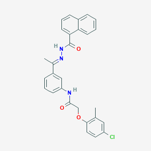 molecular formula C28H24ClN3O3 B445994 2-(4-chloro-2-methylphenoxy)-N-{3-[N-(1-naphthoyl)ethanehydrazonoyl]phenyl}acetamide 