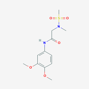 molecular formula C12H18N2O5S B4459954 N~1~-(3,4-dimethoxyphenyl)-N~2~-methyl-N~2~-(methylsulfonyl)glycinamide 