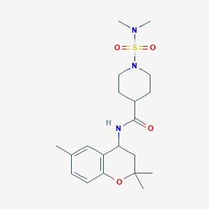 molecular formula C20H31N3O4S B4459969 1-[(dimethylamino)sulfonyl]-N-(2,2,6-trimethyl-3,4-dihydro-2H-chromen-4-yl)-4-piperidinecarboxamide 