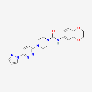 molecular formula C20H21N7O3 B4459974 N-(2,3-dihydro-1,4-benzodioxin-6-yl)-4-[6-(1H-pyrazol-1-yl)-3-pyridazinyl]-1-piperazinecarboxamide 