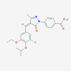 molecular formula C23H23ClN2O5 B445998 4-[4-(3-chloro-5-ethoxy-4-isopropoxybenzylidene)-3-methyl-5-oxo-4,5-dihydro-1H-pyrazol-1-yl]benzoic acid 