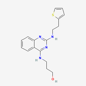 molecular formula C17H20N4OS B4459991 3-[(2-{[2-(2-thienyl)ethyl]amino}-4-quinazolinyl)amino]-1-propanol 