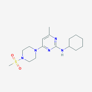molecular formula C16H27N5O2S B4460010 N-cyclohexyl-4-methyl-6-[4-(methylsulfonyl)-1-piperazinyl]-2-pyrimidinamine 