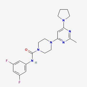 molecular formula C20H24F2N6O B4460024 N-(3,5-difluorophenyl)-4-[2-methyl-6-(1-pyrrolidinyl)-4-pyrimidinyl]-1-piperazinecarboxamide 