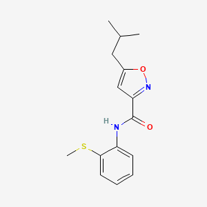 5-isobutyl-N-[2-(methylthio)phenyl]-3-isoxazolecarboxamide