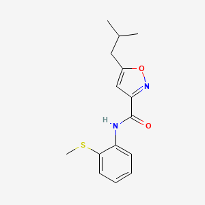 molecular formula C15H18N2O2S B4460025 5-isobutyl-N-[2-(methylthio)phenyl]-3-isoxazolecarboxamide 