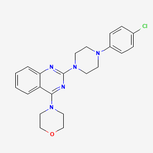 molecular formula C22H24ClN5O B4460033 2-[4-(4-chlorophenyl)-1-piperazinyl]-4-(4-morpholinyl)quinazoline 
