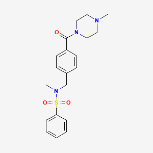molecular formula C20H25N3O3S B4460041 N-methyl-N-{4-[(4-methyl-1-piperazinyl)carbonyl]benzyl}benzenesulfonamide 