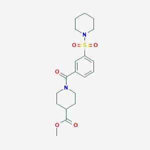 molecular formula C19H26N2O5S B4460043 methyl 1-[3-(1-piperidinylsulfonyl)benzoyl]-4-piperidinecarboxylate 