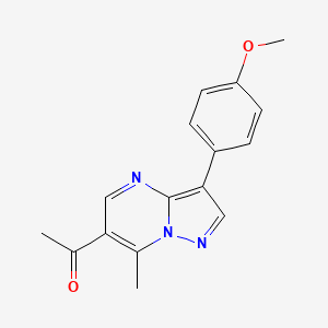 molecular formula C16H15N3O2 B4460057 1-[3-(4-methoxyphenyl)-7-methylpyrazolo[1,5-a]pyrimidin-6-yl]ethanone 