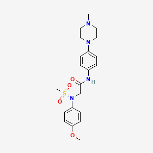 molecular formula C21H28N4O4S B4460063 N~2~-(4-methoxyphenyl)-N~1~-[4-(4-methyl-1-piperazinyl)phenyl]-N~2~-(methylsulfonyl)glycinamide 