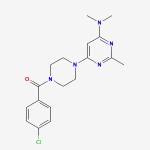molecular formula C18H22ClN5O B4460078 6-[4-(4-chlorobenzoyl)-1-piperazinyl]-N,N,2-trimethyl-4-pyrimidinamine 
