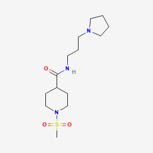 molecular formula C14H27N3O3S B4460092 1-(methylsulfonyl)-N-[3-(1-pyrrolidinyl)propyl]-4-piperidinecarboxamide 