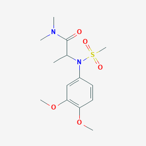 molecular formula C14H22N2O5S B4460095 N~2~-(3,4-dimethoxyphenyl)-N~1~,N~1~-dimethyl-N~2~-(methylsulfonyl)alaninamide 