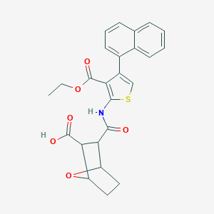 molecular formula C25H23NO6S B446012 3-{[3-(Ethoxycarbonyl)-4-(naphthalen-1-yl)thiophen-2-yl]carbamoyl}-7-oxabicyclo[2.2.1]heptane-2-carboxylic acid 