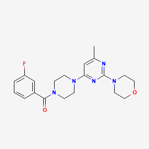 molecular formula C20H24FN5O2 B4460120 4-{4-[4-(3-fluorobenzoyl)-1-piperazinyl]-6-methyl-2-pyrimidinyl}morpholine 