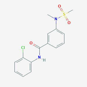 molecular formula C15H15ClN2O3S B4460124 N-(2-chlorophenyl)-3-[methyl(methylsulfonyl)amino]benzamide 
