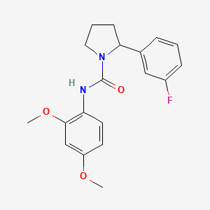 molecular formula C19H21FN2O3 B4460132 N-(2,4-dimethoxyphenyl)-2-(3-fluorophenyl)-1-pyrrolidinecarboxamide 